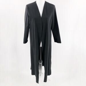 YOOX Alysi Open Long Cardigan Duster Soft Black Women's Size 8 NEW $395